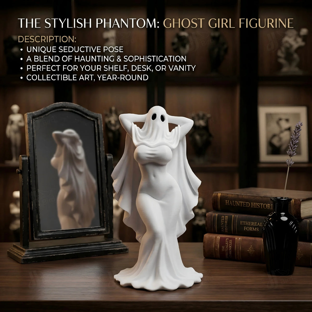 Gothic ghost girl figurine collectible sculpture