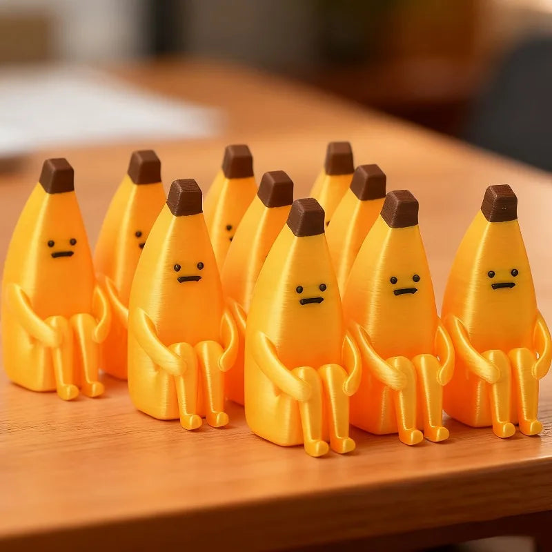 Anxious banana figurine funny desk decor