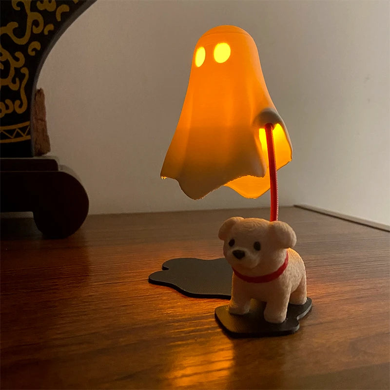 Ghost with dog figurine 3d printed statue
