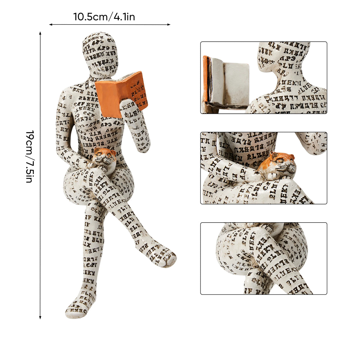 Reading woman resin statue desk sculpture