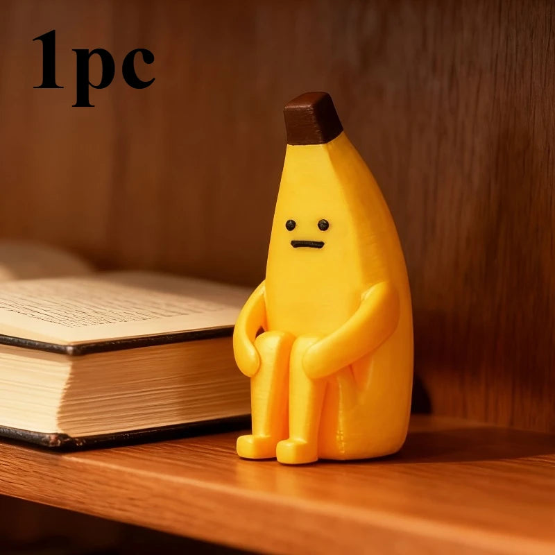 Anxious banana figurine funny desk decor