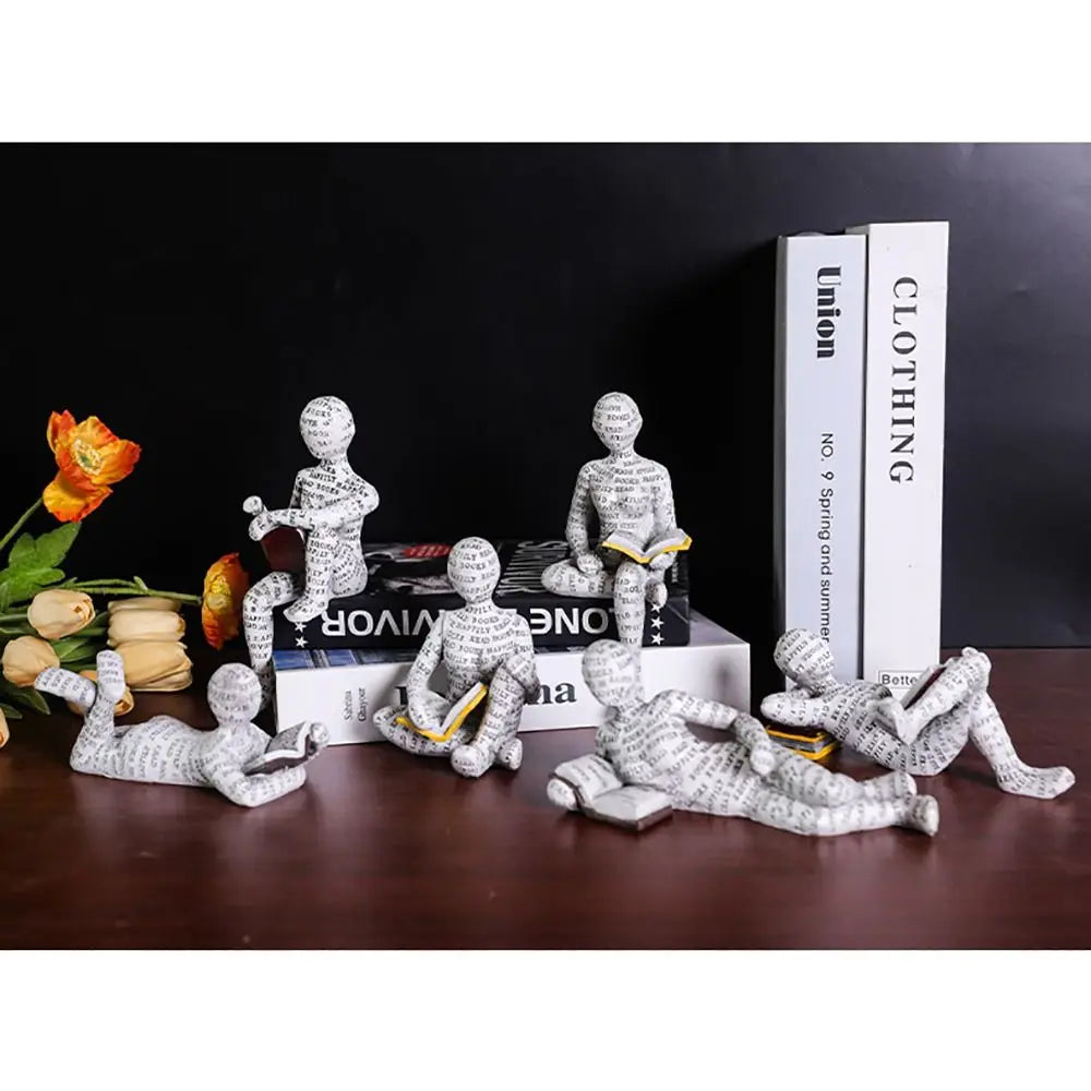 Mini reading woman figurine nordic modern sculpture