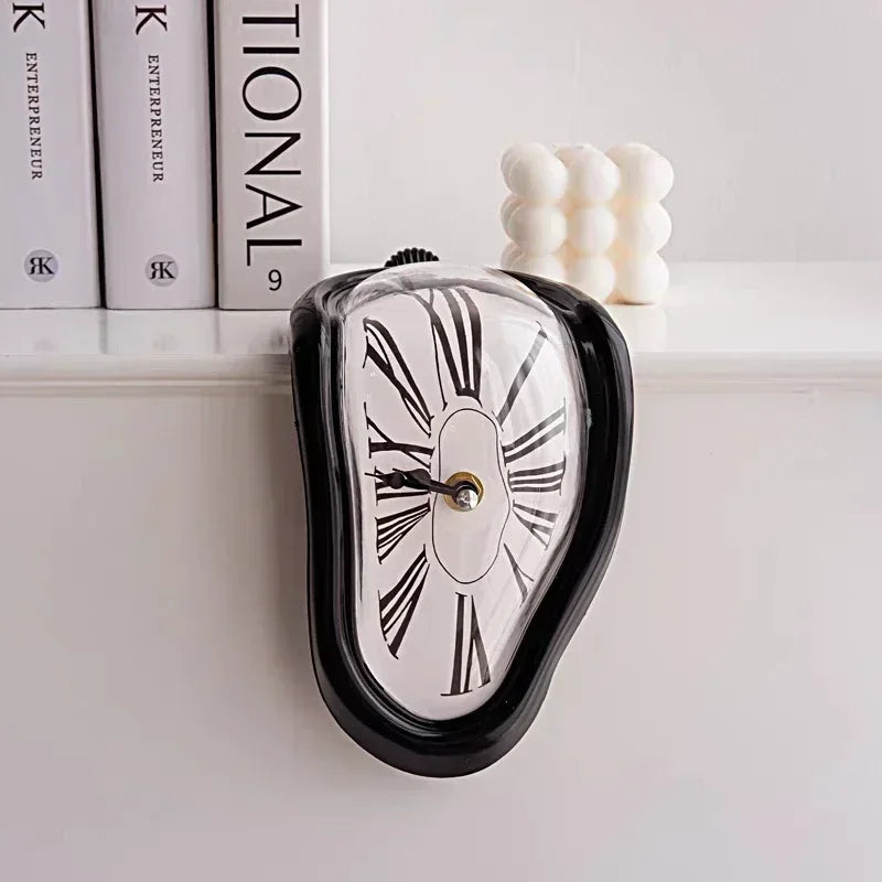 Melting surrealist wall clock home decor