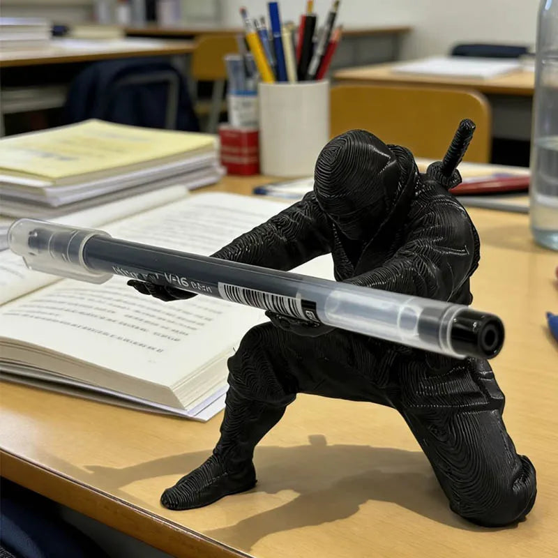 Ninja figurine pen holder desk organizer