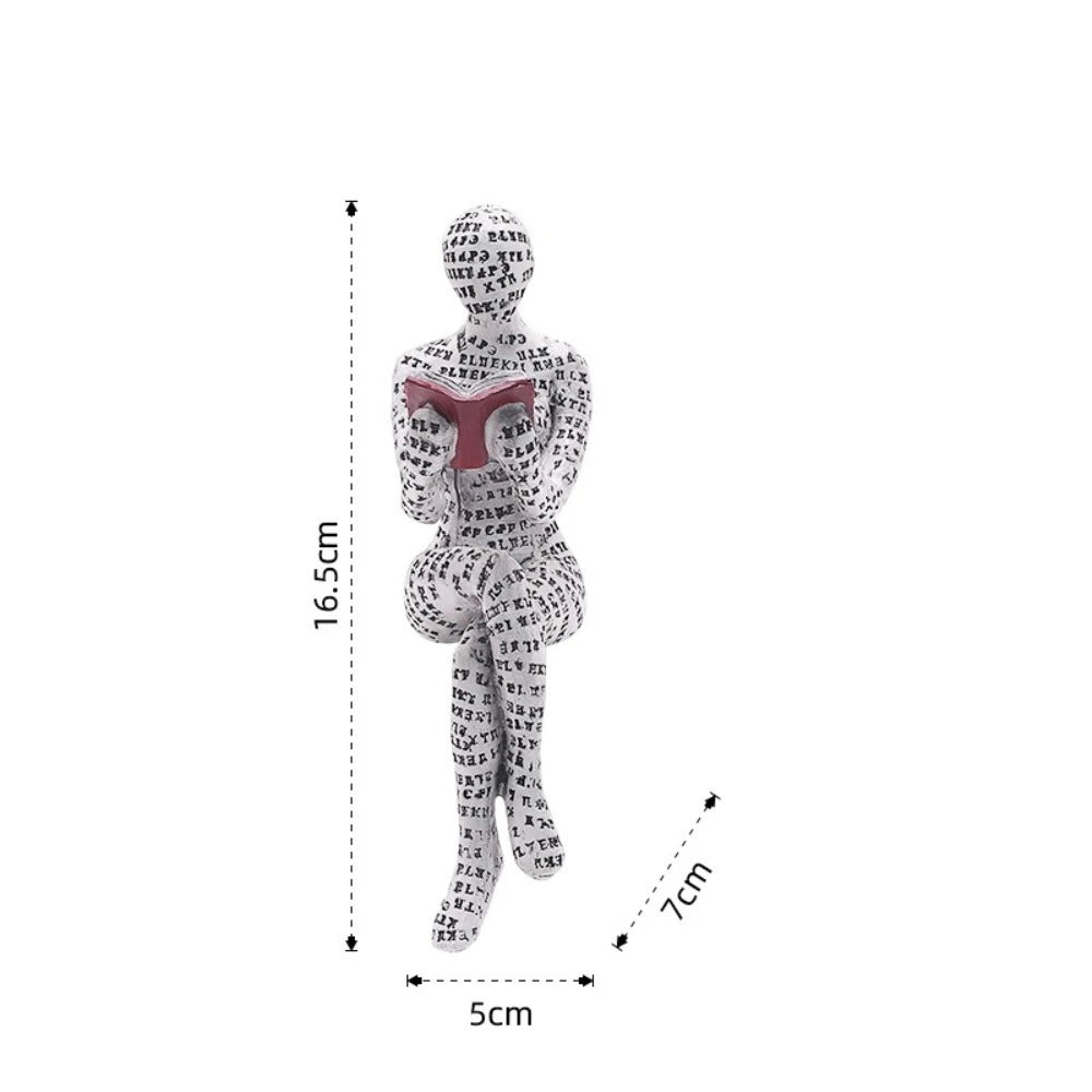 Mini reading woman figurine nordic modern sculpture