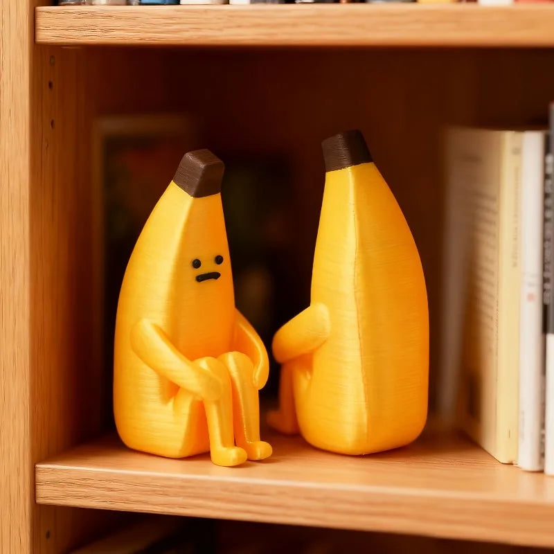 Anxious banana figurine funny desk decor