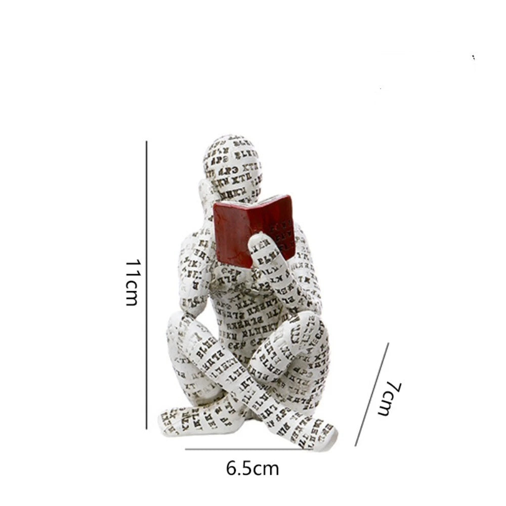Mini reading woman figurine nordic modern sculpture