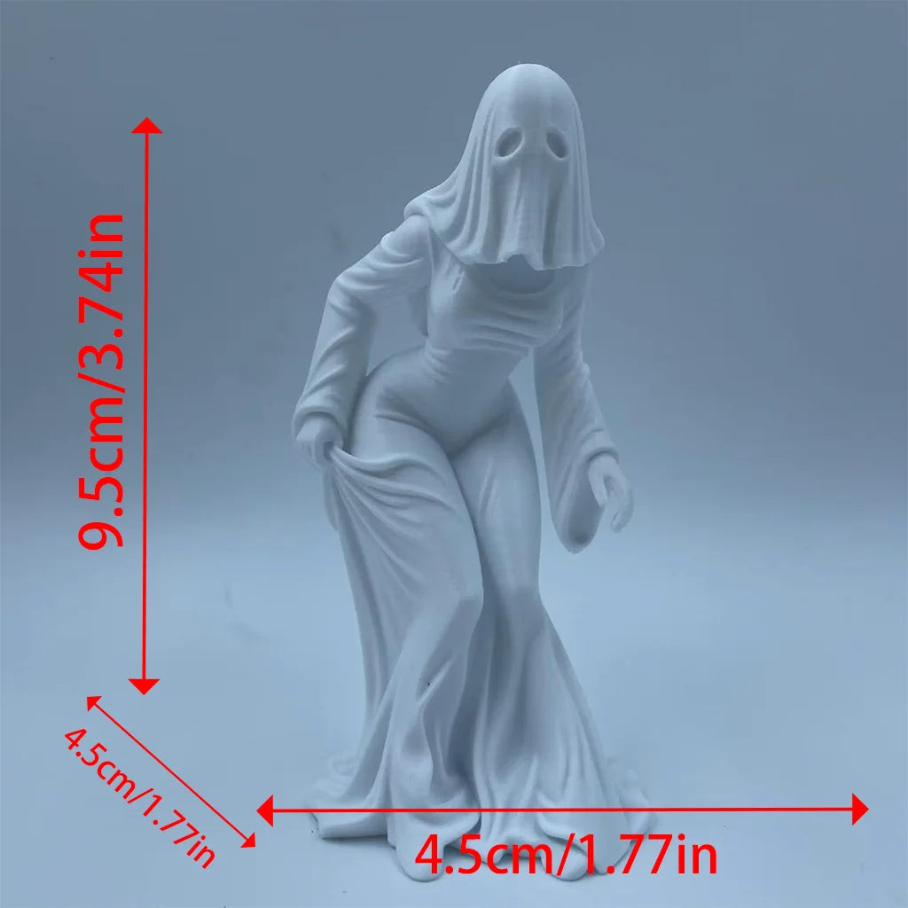 White ghost figurine dark style decor