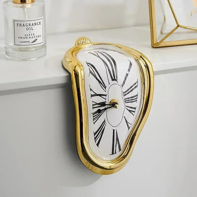 Melting surrealist wall clock home decor