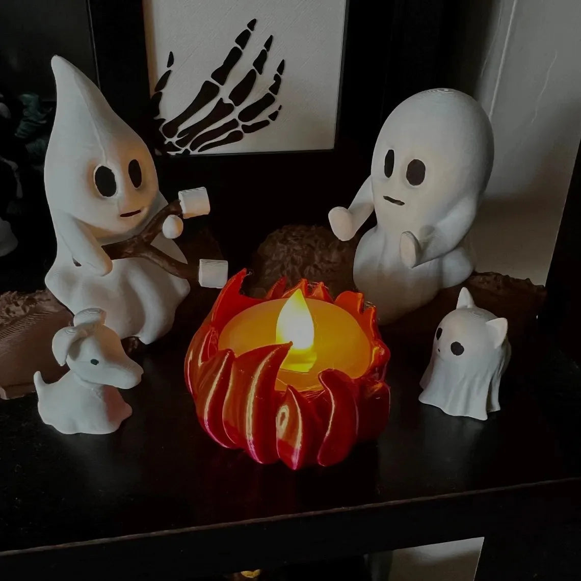Ghost campfire decor set outdoor halloween props