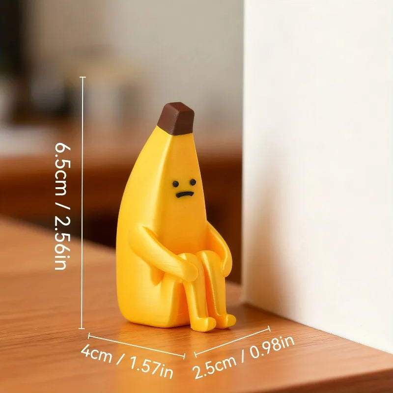 Anxious banana figurine funny desk decor