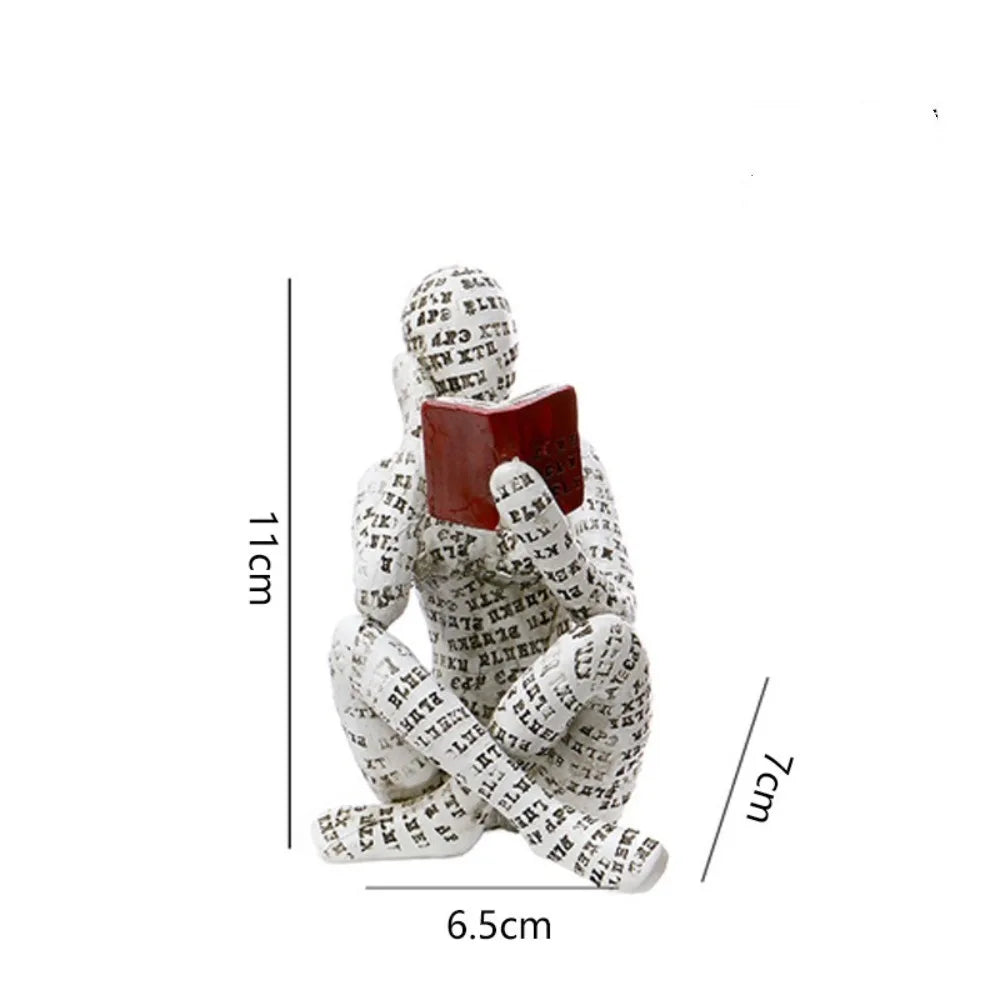 Mini reading woman figurine nordic modern sculpture