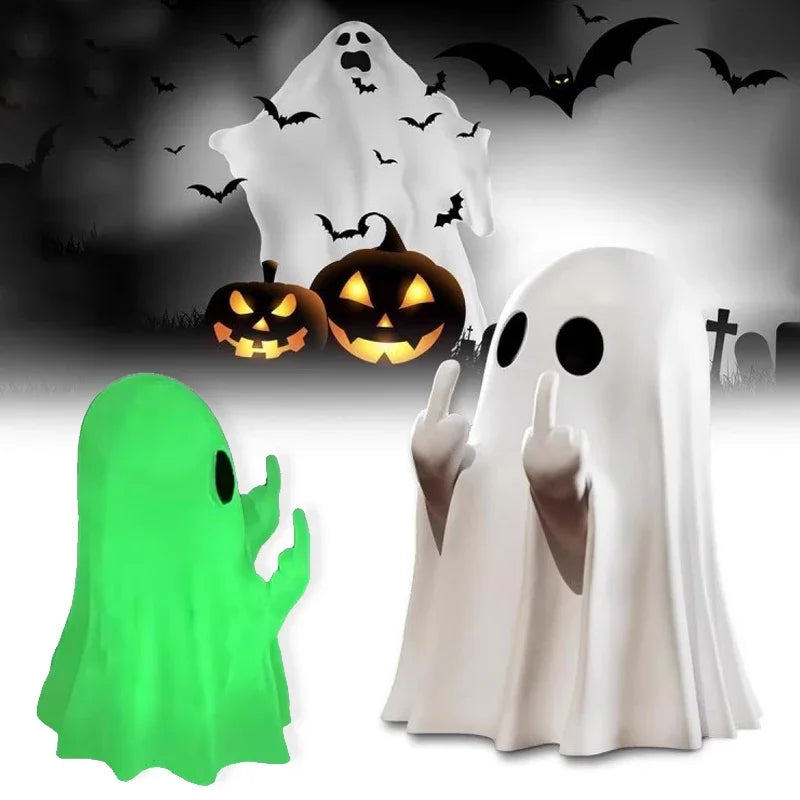Ghost Figurine (Funny Gesture) – Spooky Shelf &amp; Mantel Decor