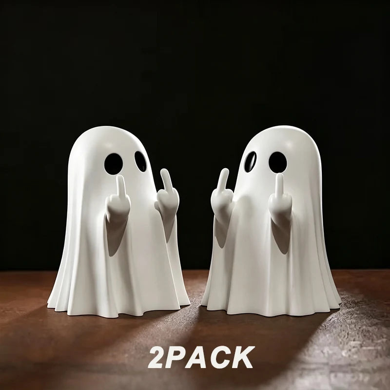 Ghost Figurine (Funny Gesture) – Spooky Shelf &amp; Mantel Decor