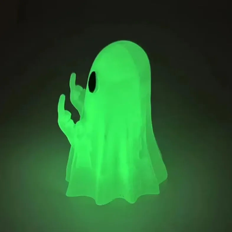 Ghost Figurine (Funny Gesture) – Spooky Shelf &amp; Mantel Decor