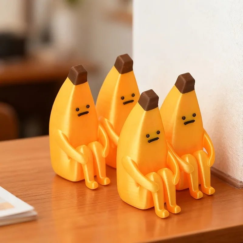 Anxious Banana Figurine – Funny Desk Decor for Home &amp; Office - Body Kun Dolls