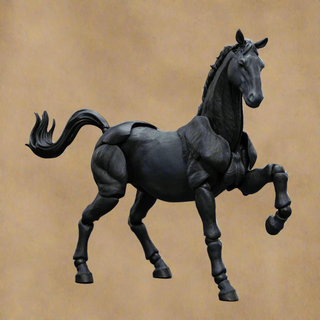 Articulated Horse Drawing Figure for Artists - White &amp; Black - Body Kun Dolls