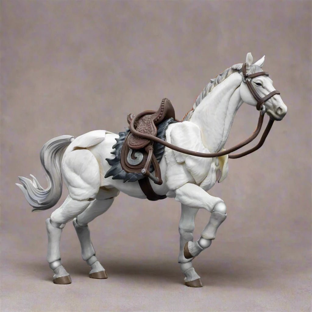 Articulated Horse Drawing Figure for Artists - White &amp; Black - Body Kun Dolls