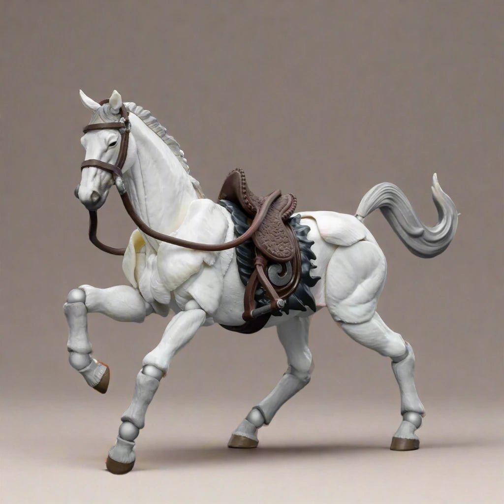 Articulated Horse Drawing Figure for Artists - White &amp; Black - Body Kun Dolls