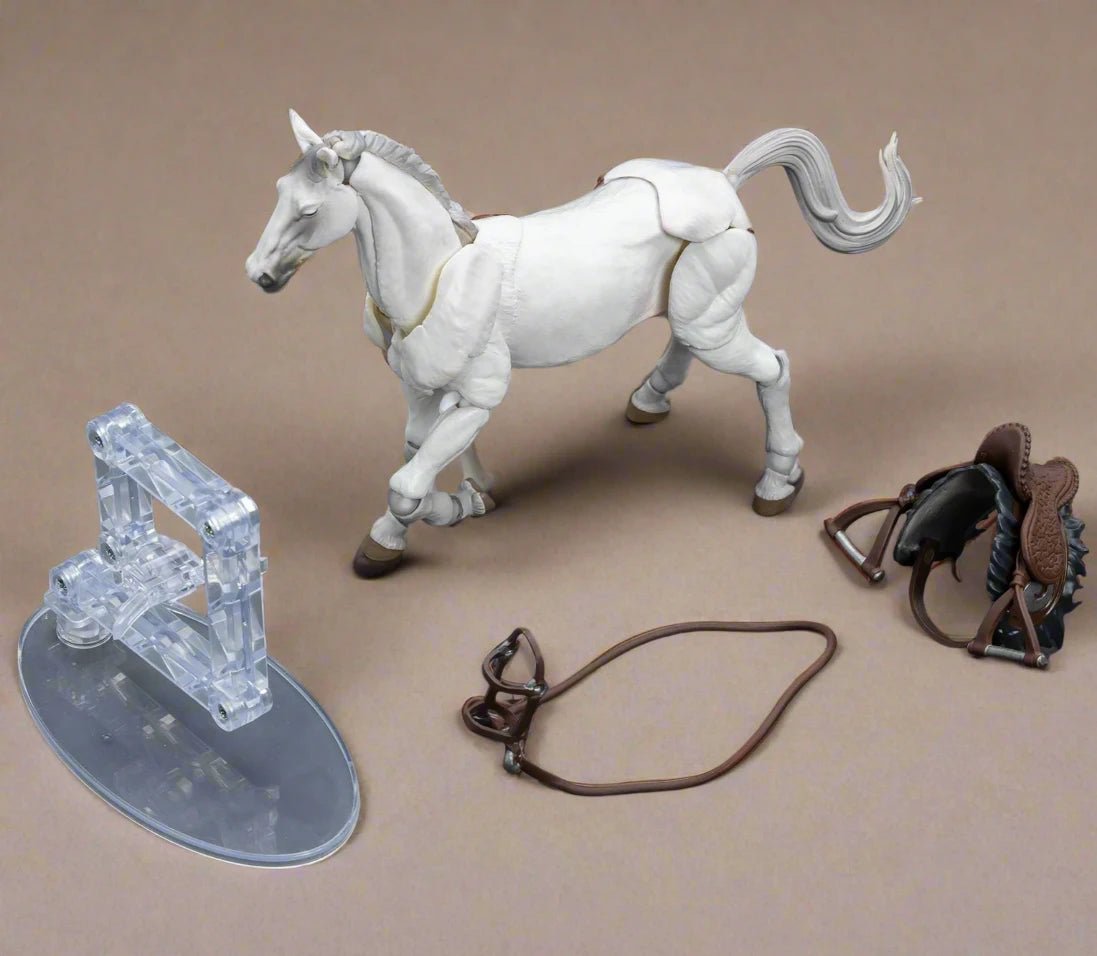 Articulated Horse Drawing Figure for Artists - White &amp; Black - Body Kun Dolls