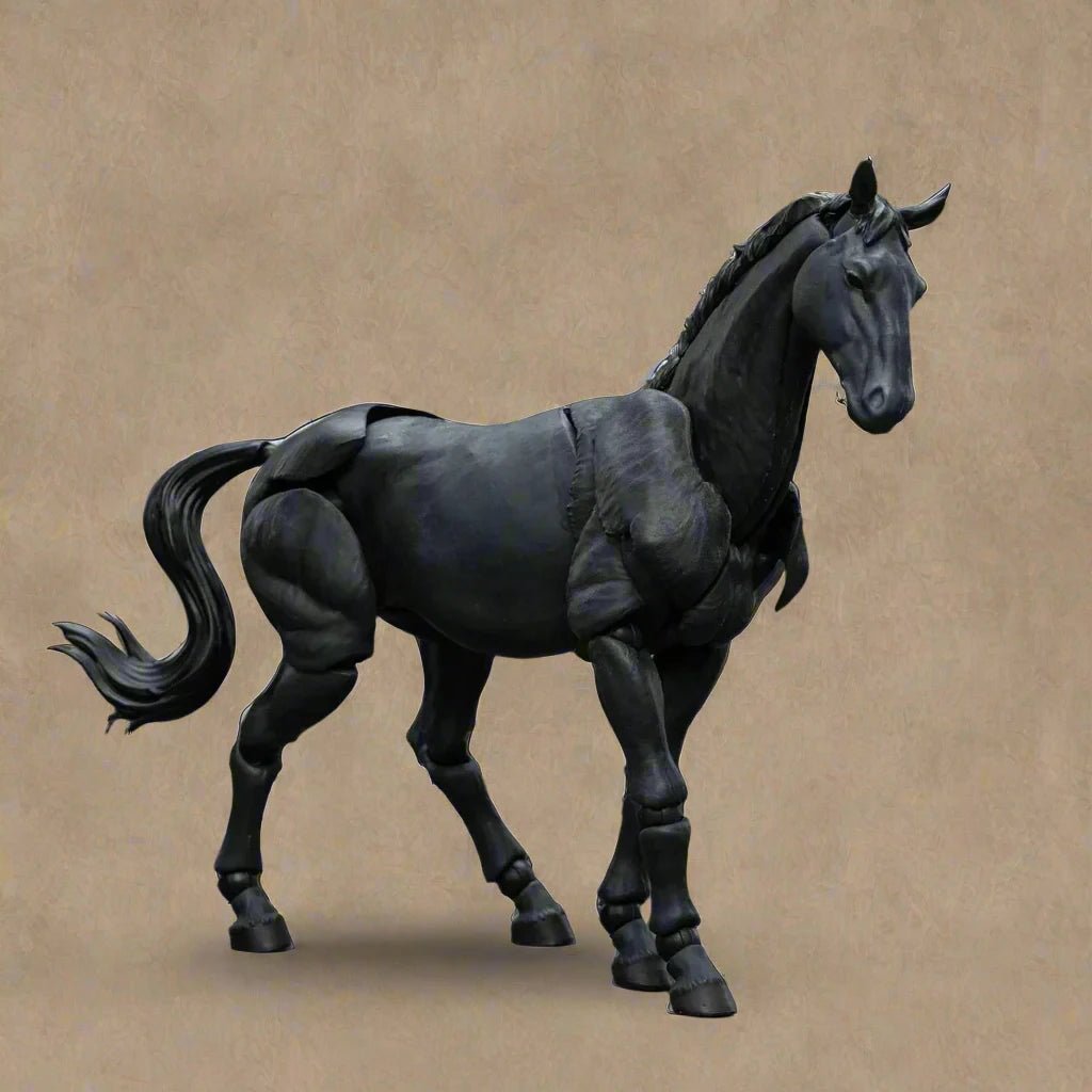 Articulated Horse Drawing Figure for Artists - White &amp; Black - Body Kun Dolls