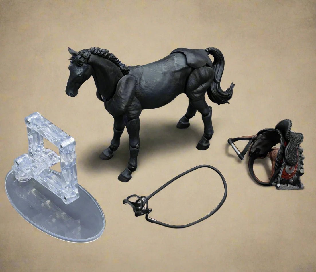 Articulated Horse Drawing Figure for Artists - White &amp; Black - Body Kun Dolls