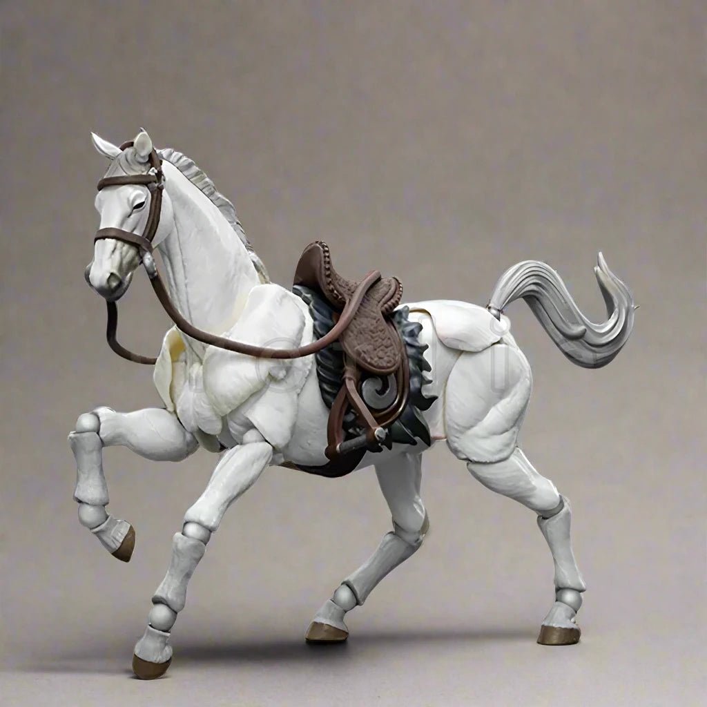 Articulated Horse Drawing Figure for Artists - White &amp; Black - Body Kun Dolls