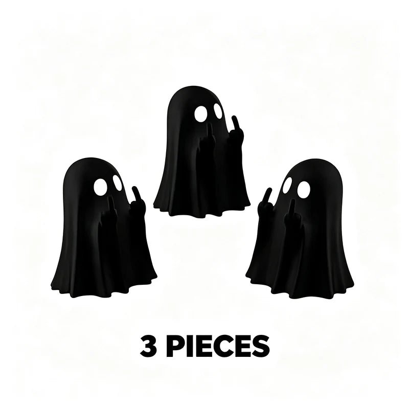 Ghost Figurine (Funny Gesture) – Spooky Shelf &amp; Mantel Decor - Body Kun Dolls