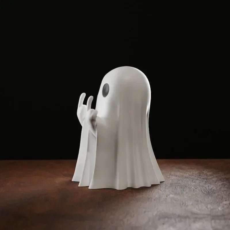 Ghost Figurine (Funny Gesture) – Spooky Shelf &amp; Mantel Decor - Body Kun Dolls