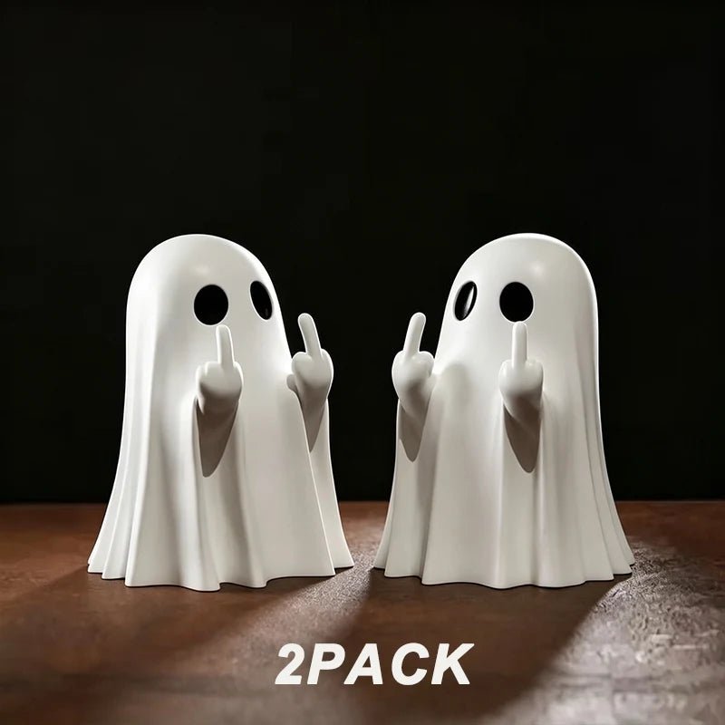 Ghost Figurine (Funny Gesture) – Spooky Shelf &amp; Mantel Decor - Body Kun Dolls