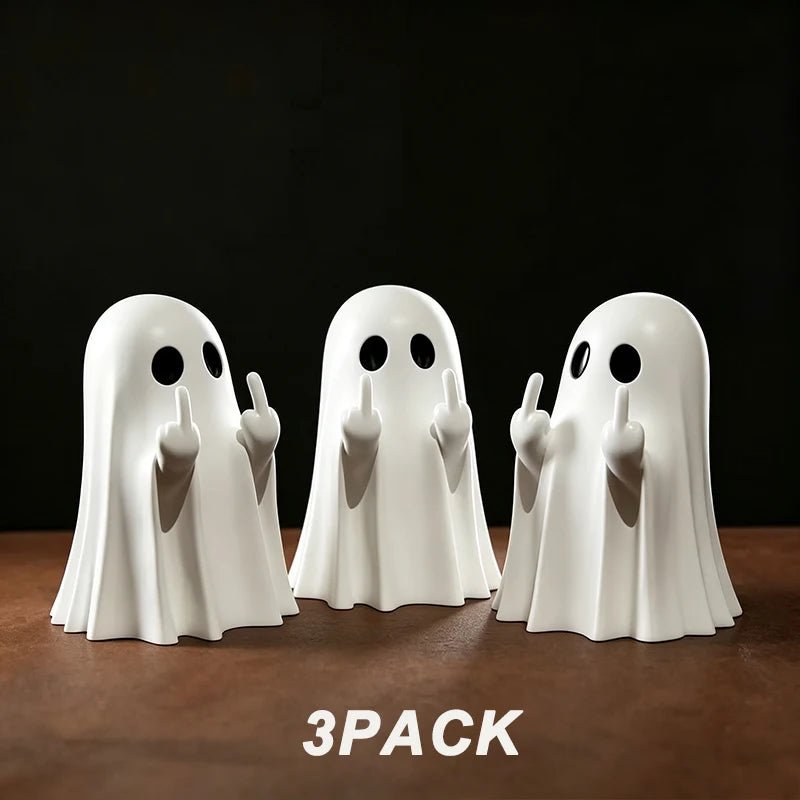 Ghost Figurine (Funny Gesture) – Spooky Shelf &amp; Mantel Decor - Body Kun Dolls