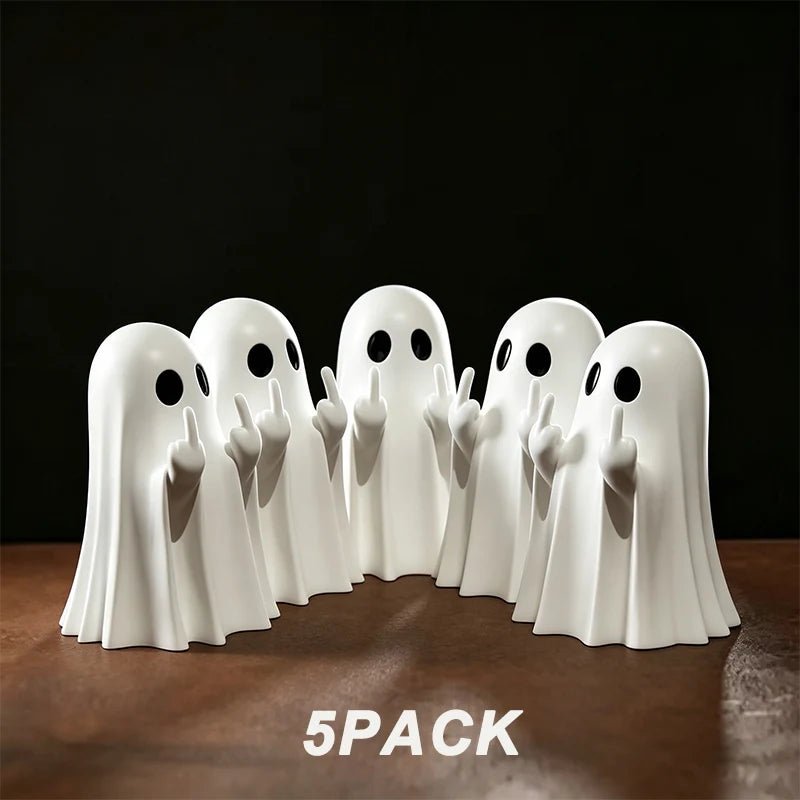 Ghost Figurine (Funny Gesture) – Spooky Shelf &amp; Mantel Decor - Body Kun Dolls