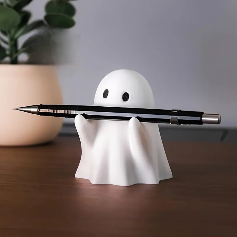 Ghost-Shaped Pen Holder – Funny Halloween Desk Organizer - Body Kun Dolls