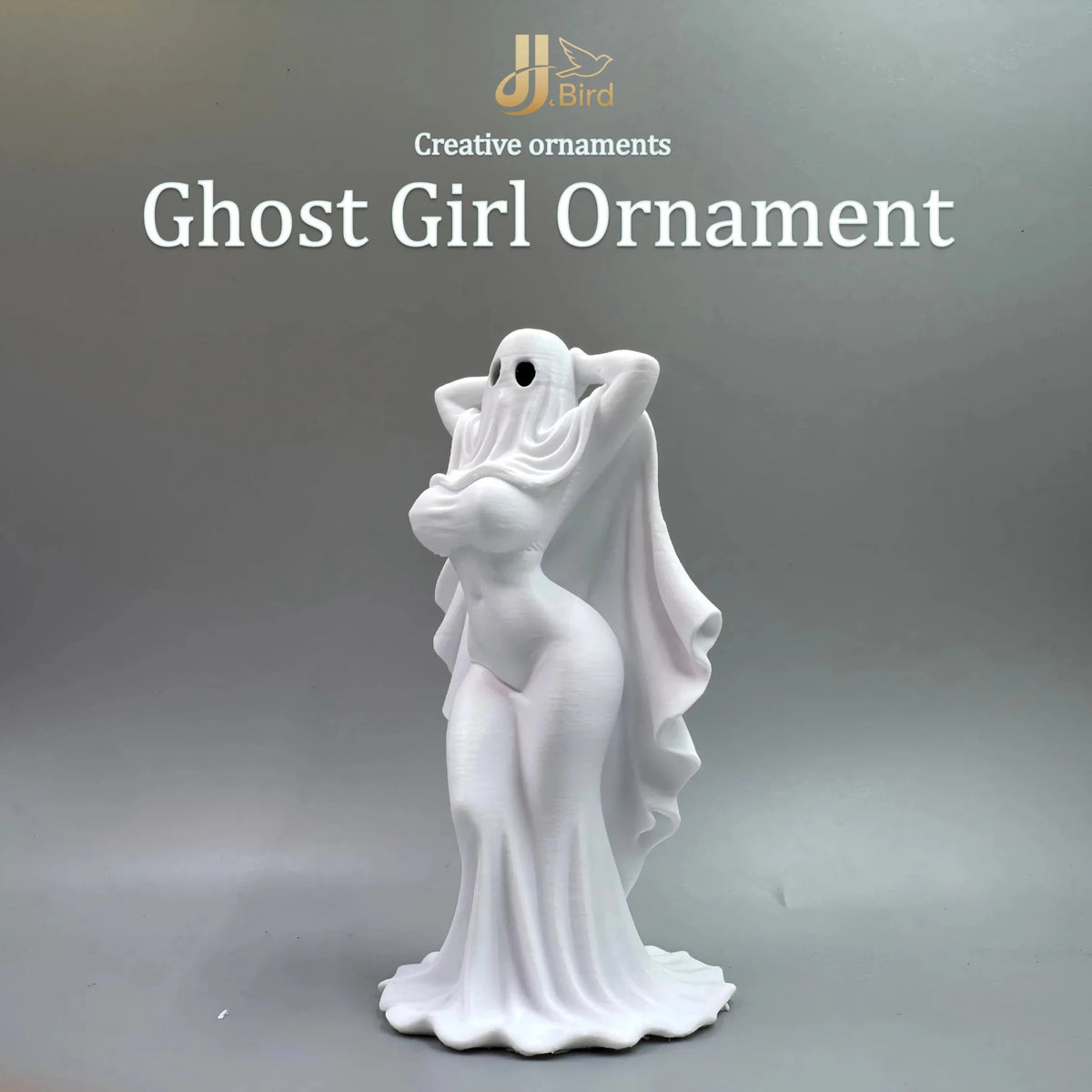 Gothic Ghost Girl Figurine – Collectible Desk Sculpture - Body Kun Dolls