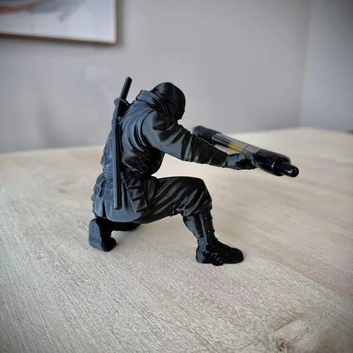 Ninja Figurine Pen Holder – 3D Printed Desk Organizer - Body Kun Dolls