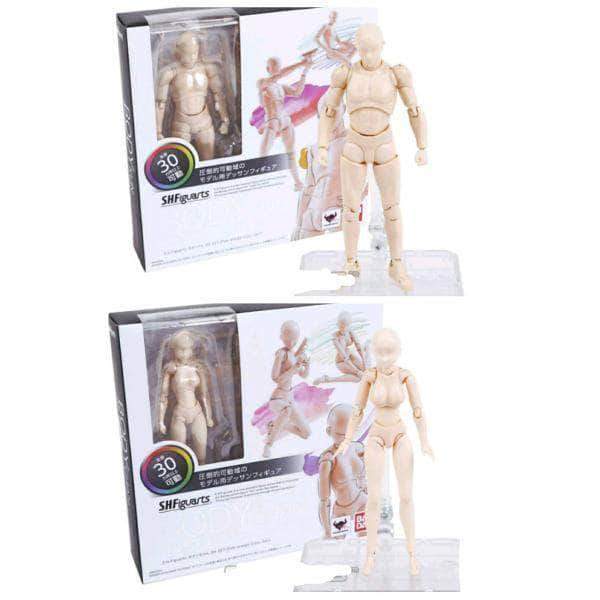 Body-kun + Body-chan - 2in1 - Light Complexion Drawing Figurines - Body Kun Dolls
