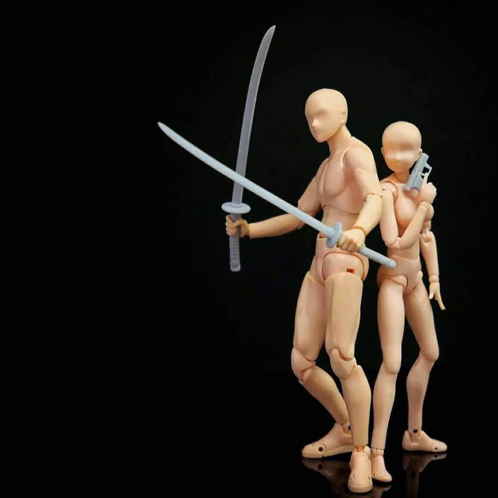 Body-kun + Body-chan - 2in1 - Light Complexion Drawing Figurines - Body Kun Dolls
