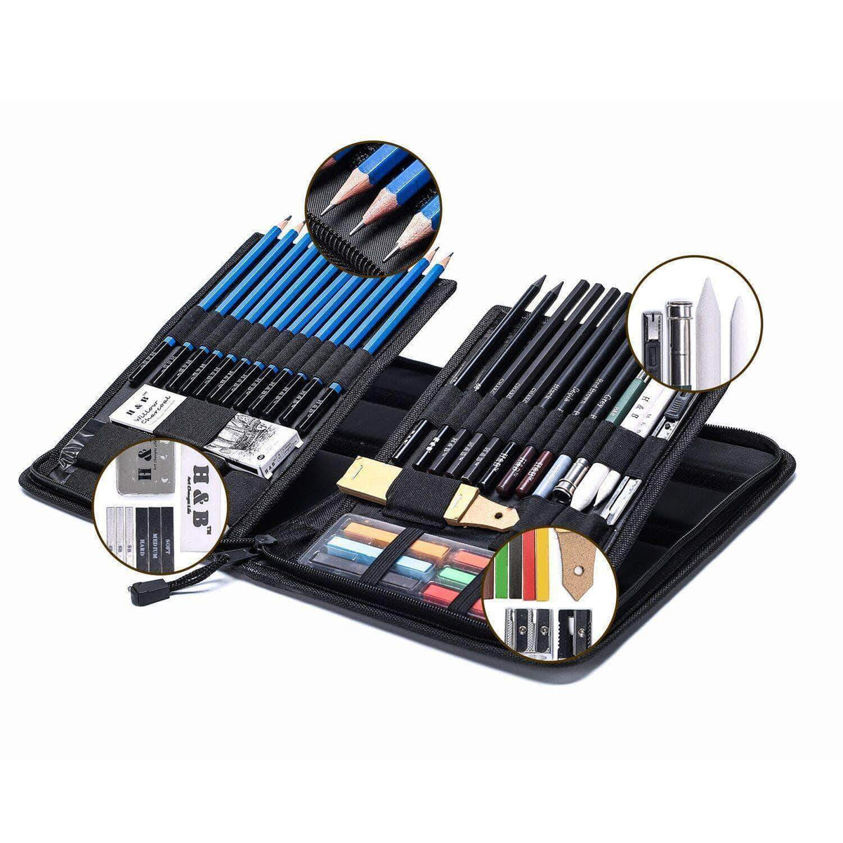 Professional Sketching Travel Kit 48 Pieces