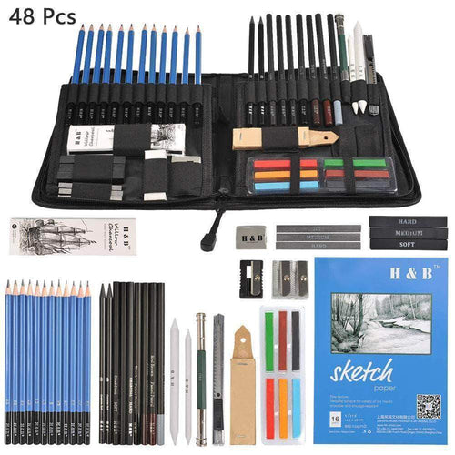 Professional Sketching Travel Kit 48 Pieces
