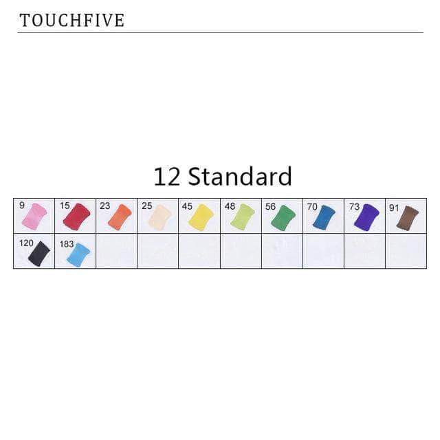 TouchFive 12/24/36/48/60/80/168 Colors Art Markers Pen Alcohol