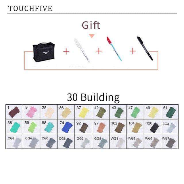 Touch-Five Alcohol Art Drawing Markers 168 Colors in 5 Sets