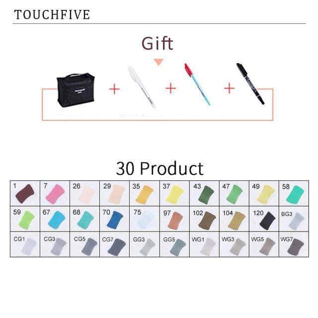 Touch-Five Alcohol Art Drawing Markers 168 Colors in 5 Sets