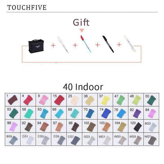 Touch-Five Alcohol Art Drawing Markers 168 Colors in 5 Sets