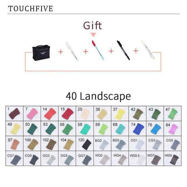 Touch-Five Alcohol Art Drawing Markers 168 Colors in 5 Sets