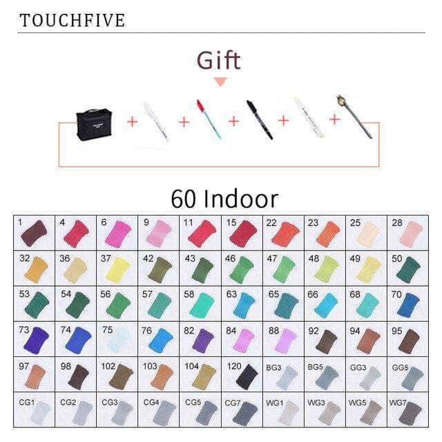 Touch-Five Alcohol Art Drawing Markers 168 Colors in 5 Sets