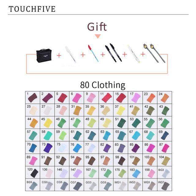 Touch-Five Alcohol Art Drawing Markers 168 Colors in 5 Sets