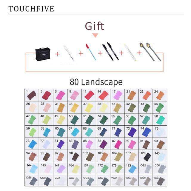 Touch-Five Alcohol Art Drawing Markers 168 Colors in 5 Sets
