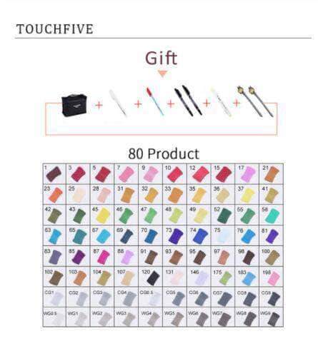 Sketch Markers Set TouchFive 168 Colors Drawing Markers Pen Alcohol Du