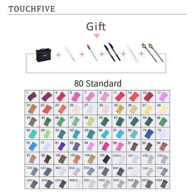 Touch-Five Alcohol Art Drawing Markers 168 Colors in 5 Sets