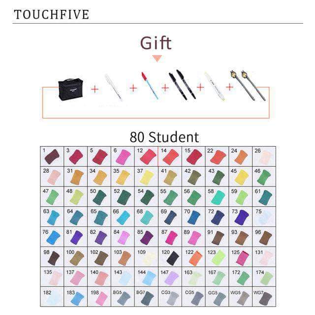 Touch-Five Alcohol Art Drawing Markers 168 Colors in 5 Sets